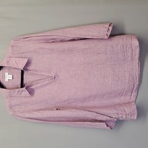 Antibes Blanc Lavender 100% Linen Tunic Top or Shirt Unisex Size L Nordstrom